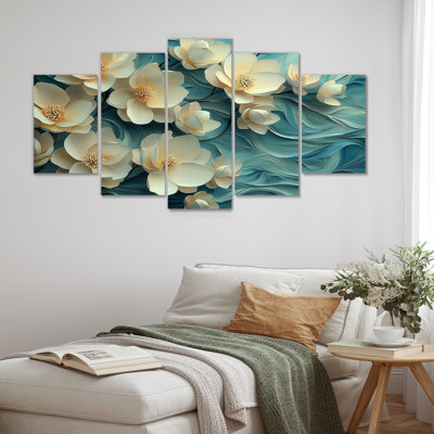 Jardin de magnolias sur la rivière Agae I - décoration murale - art mural traditionnel diamant