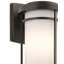 Grande applique murale d'extérieur 1 lumière h 20 "à finition noire avec abat-jour en verre opale satiné gravé Toman