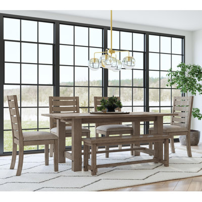 Trevion 6-person Extendable Solid Wood Dining Set