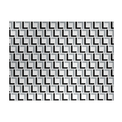 Tapis géométrique blanc / noir / gris