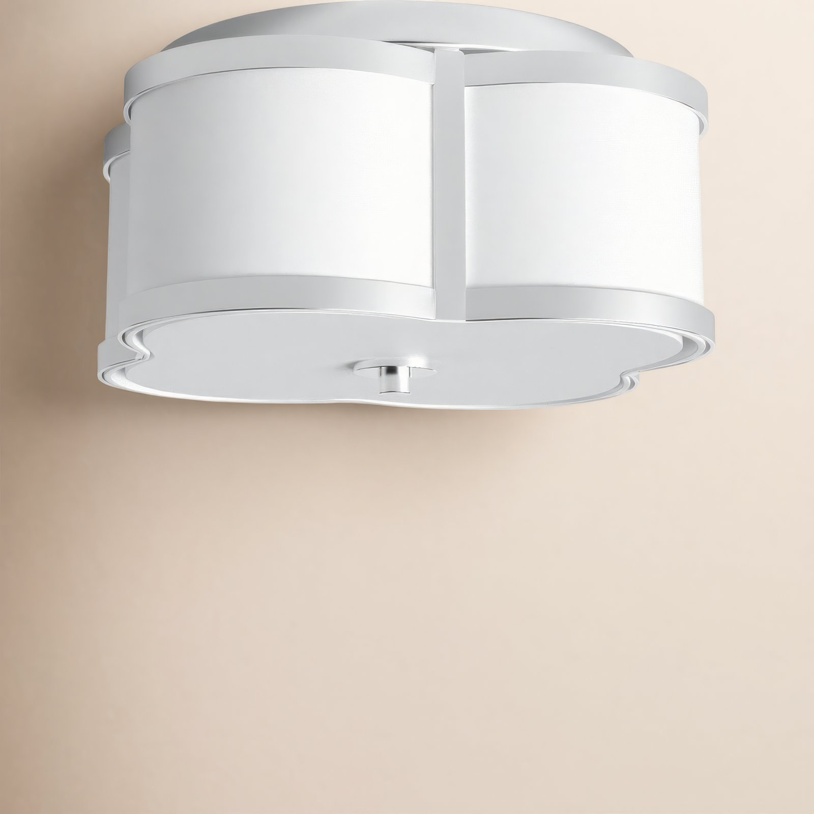 Luxton 3-Light Flush Mount, Nickel, 8" H x 16" W x 16" D