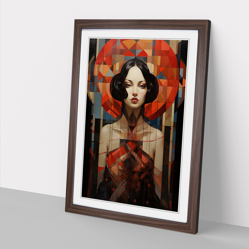 Single Picture Frame Print on Wood, Walnut Framed, 64cm H x 46cm W