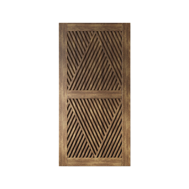 Porte de grange en bois de pin de 80 po de haut à motif de losanges foncé non assemblé Homacer (usage intérieur seulement)