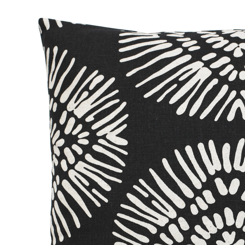 Lanai Pillow Sham Cotton Blend Geometric Sham, Black, Queen