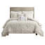 Housse de couette 100% coton taupe avec broderie en chenille élégante