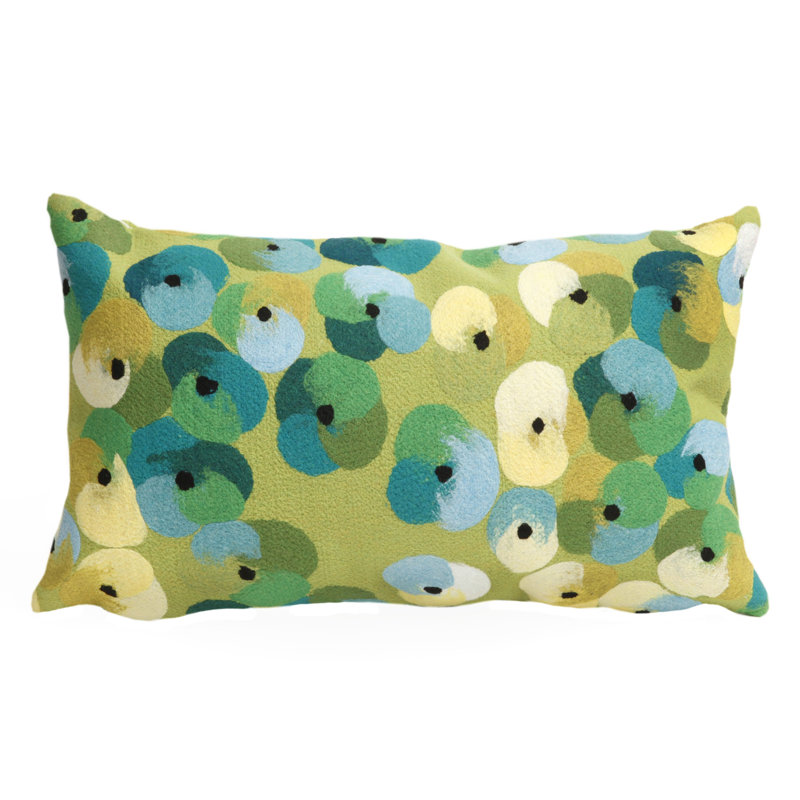 Vision II Pansy Lumbar Pillow Cover and Insert, Lime