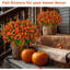 Paquet de 12 fleurs artificielles pour maman - Plantes d'extérieur en soie résistantes aux rayons UV (rouge-orange)