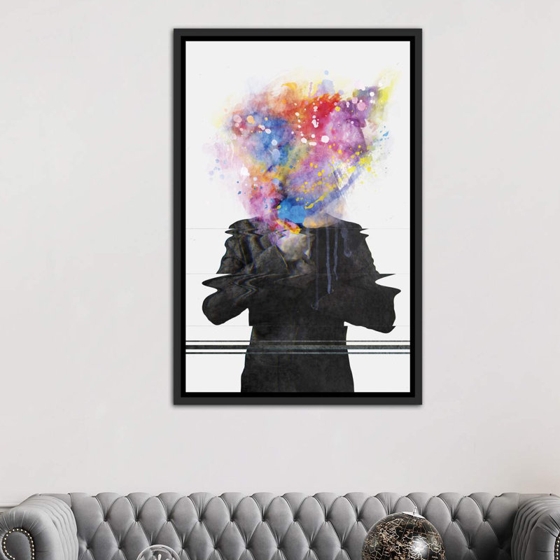 «Glitch Mob» par Daniel Taylor - reproduction d'art, Toile avec cadre noir patiné, H 40 po x l 26 po x P 1,5 po