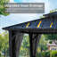 Pavillon de jardin en aluminium à toit double avec toit rigide-83665766