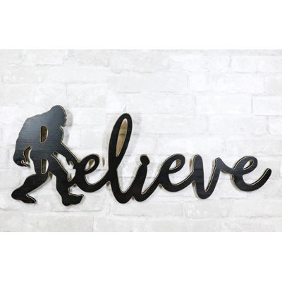 Legend Bigfoot Sasquatch Big Foot Believe Word Sign Cutout Wall Décor