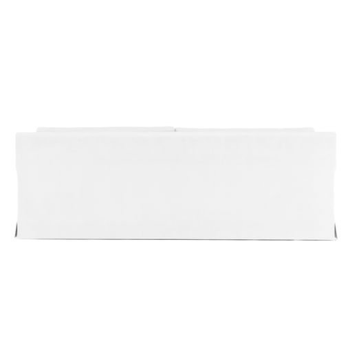 Ludlow Rolled-Arm Skirted Sofa, 34" H x 96" W x 42" D, Plush Velvet Blanc, Weathered