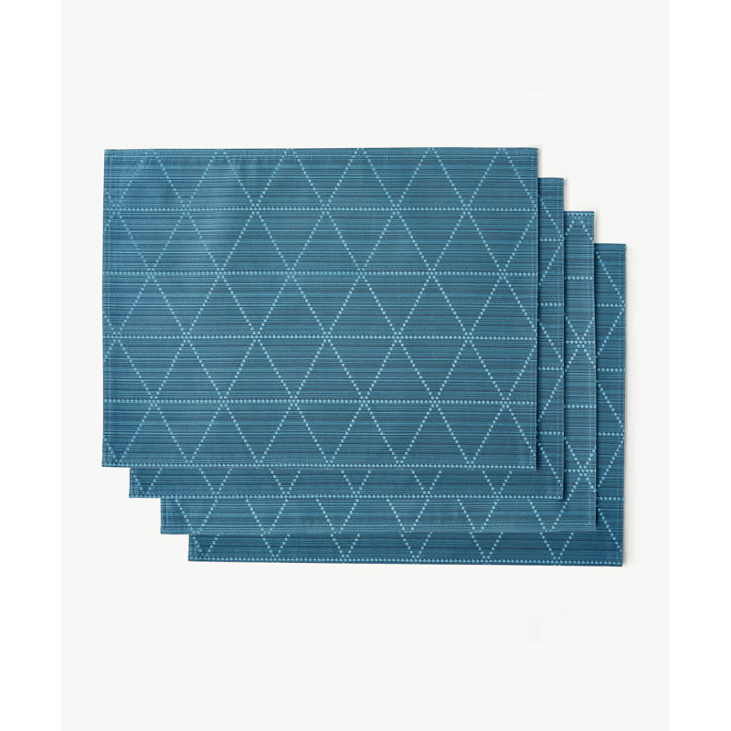 Napperon rectangulaire en polyester, Bleu