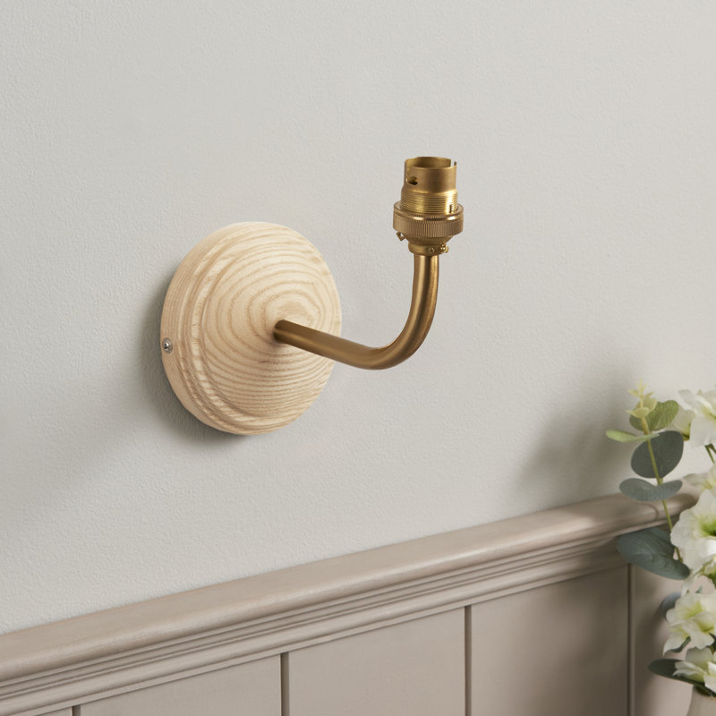 Wood Arc Wall Fitting finished in Ash wood and BrAgedBrass