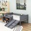 Lit mezzanine simple en bois avec échelle et glissade-1779571669