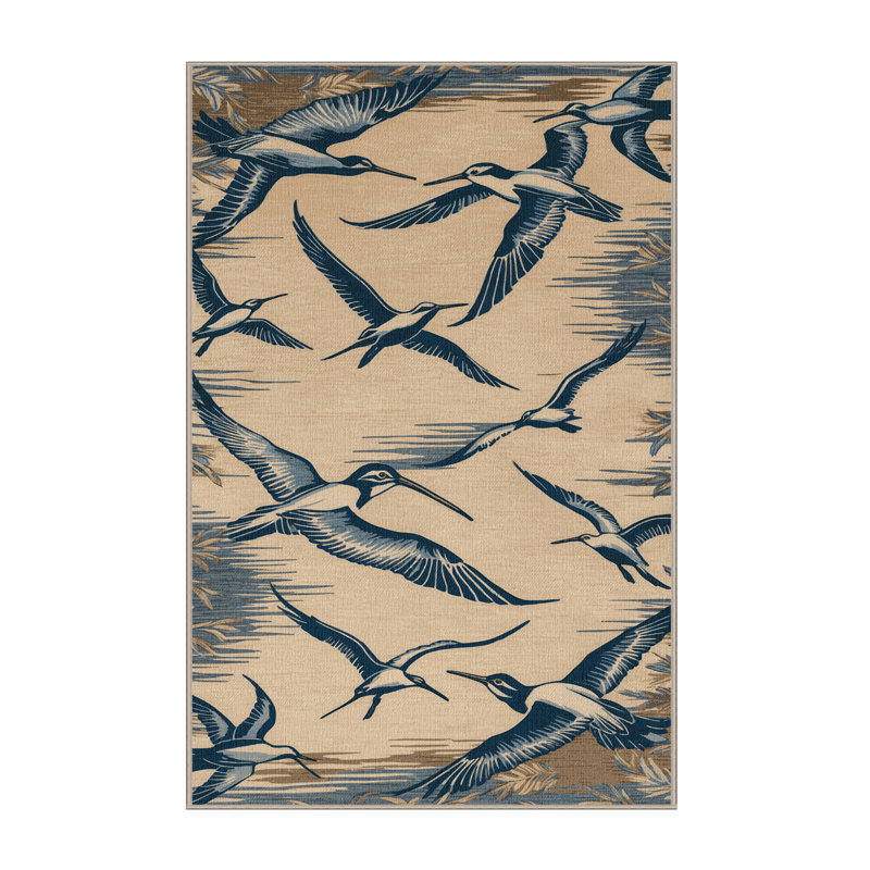  Tapis hawaïen lavable oiseaux de mer en vol, Rectangulaire 3 pi x 5 pi