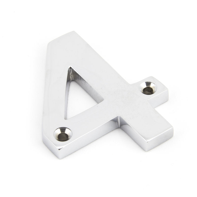 7.8cm H Metal House Number, Polished Chrome, 4
