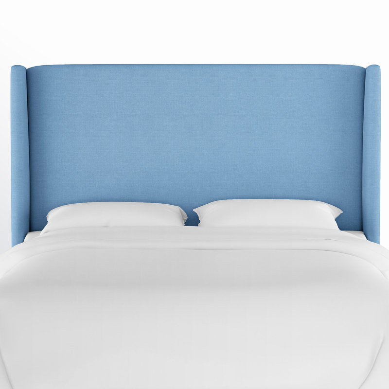 Tilly Upholstered Headboard, King, Classic Denim Linen