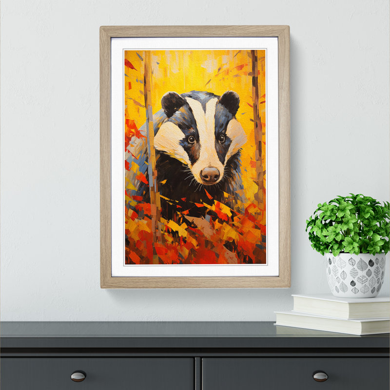Single Picture Frame Print on Wood, Oak Framed, 34cm H x 25cm W