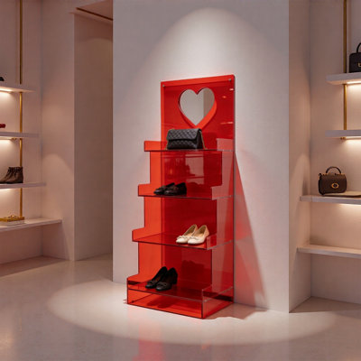 Acrylic Heart Tiered Display Shelf