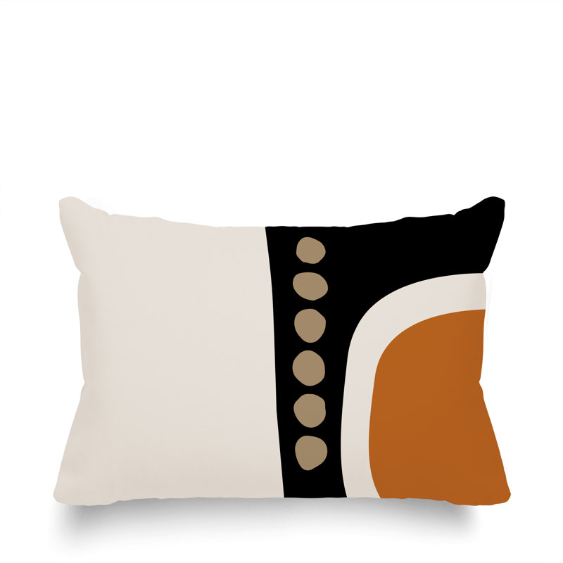 Coussin lombaire réversible intérieur / extérieur Sofi Minimalist, H 18 po x l 25 po, Orange brûlé