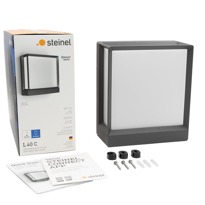 LED Outdoor Wall Light L 40 C, Dimmable and Networkable via App