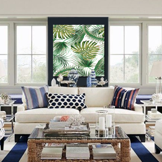Palm Beachy Painting, Square - 56" H x 56" W x 2.5" D