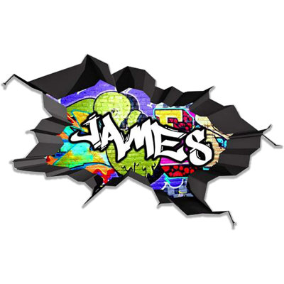 Adhésif décoratif nom graffiti personnalisé: art en vinyle Hip Hop personnalisé, autocollant de décoration de chambre amovible