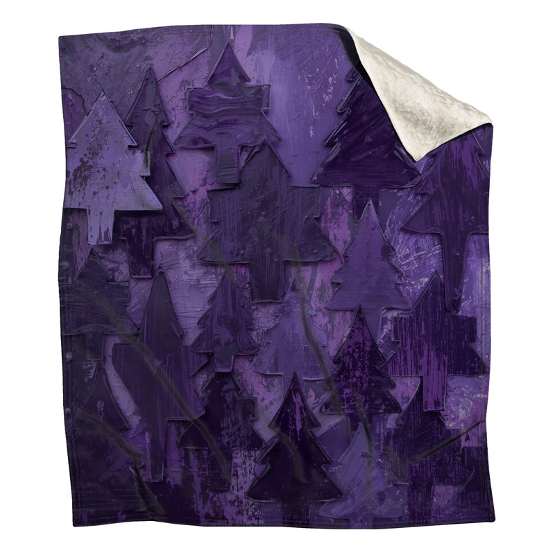 Couvertures de pin mauve texturé mauve, L 50 po x H 60 po