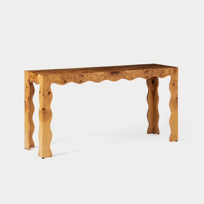 Console rectangulaire en bois de style médiéval, H 30,7 po x l 62,9 po x P 15,7 po