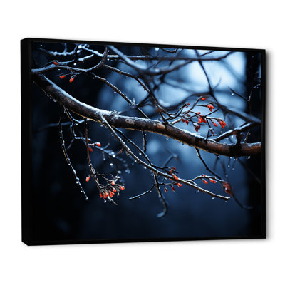 «Moonlit Canopy Winter Tree III», art mural paysage d'hiver