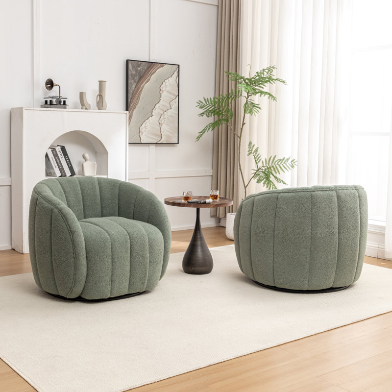 Fauteuil demi-tonneau pivotant, Mélange de polyester vert