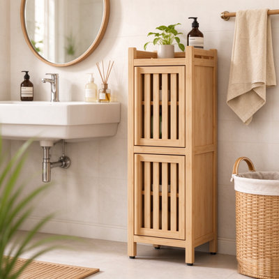 Bamboo Freestanding Linen Cabinet