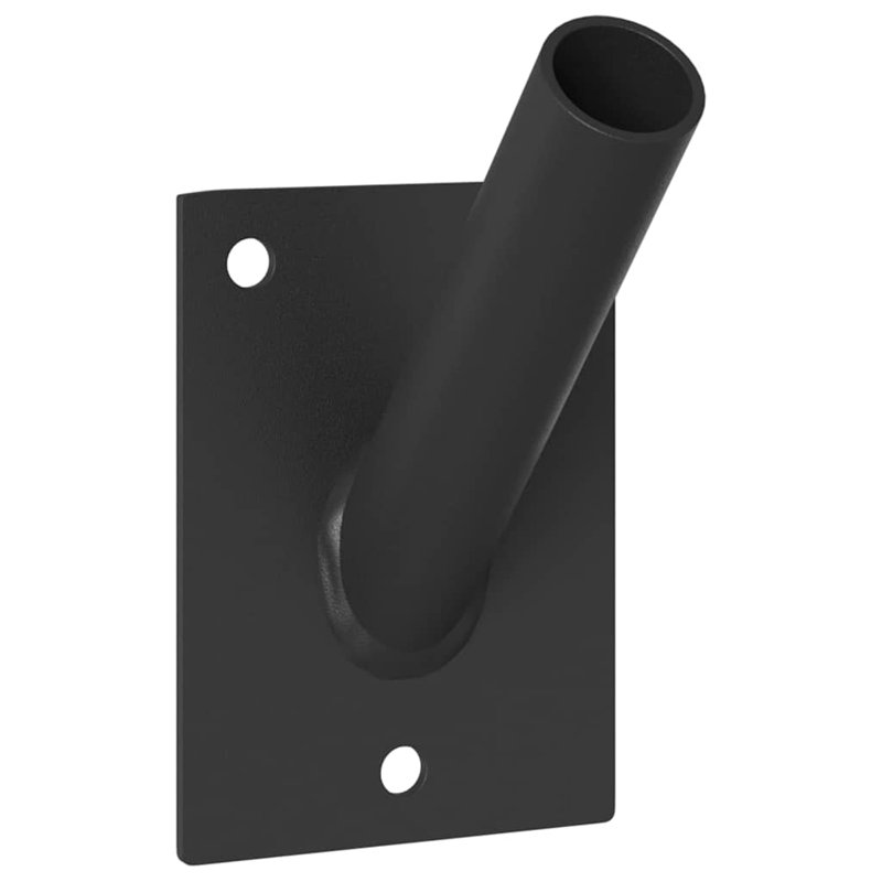 Flag Pole Holde Steel Holder Display Decorative Mount Indoor Outdoor, Black, 10.5cm W  x 7.5cm D
