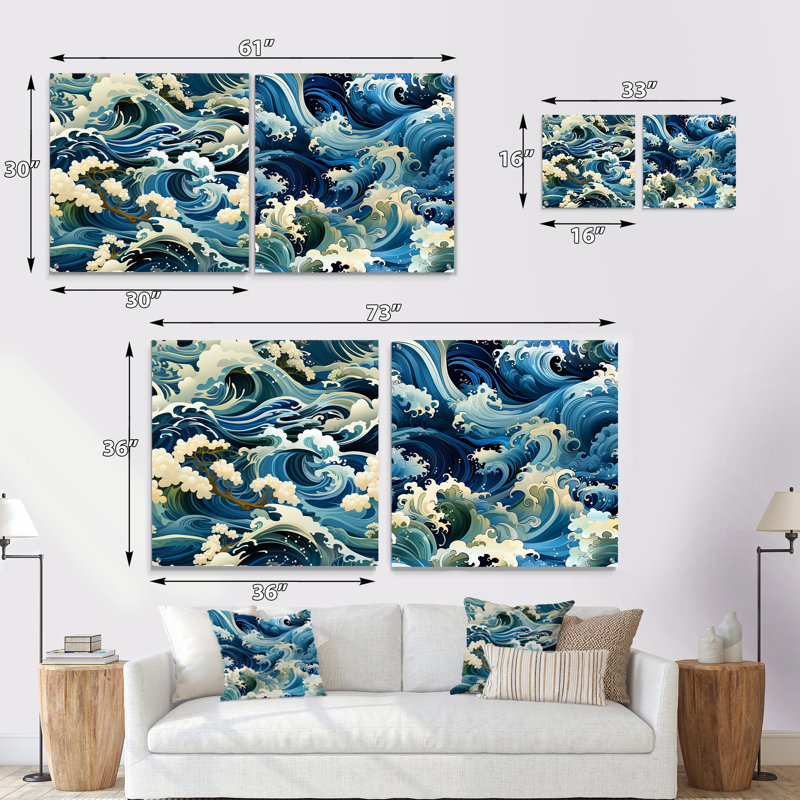 Ensemble de 2 verres muraux en acrylique sur fond noir "Lily", H 36 po x l 73 po