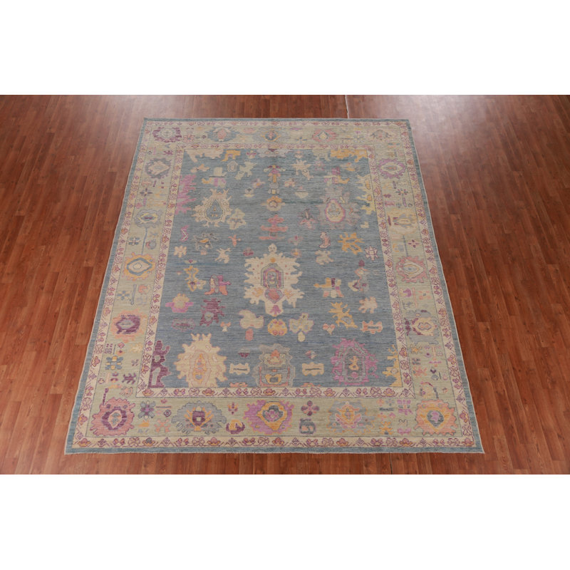 Handmade Blue Oushak Vegetable Dye Area Rug 8x10