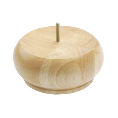 Pied de chignon en bois franc non fini Dia H 3 po x 7 po, paquet de 4