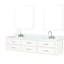 80 po L x P 22 po Meuble-lavabo double blanc avec comptoir en marbre, robinets, robinet à 36 paires