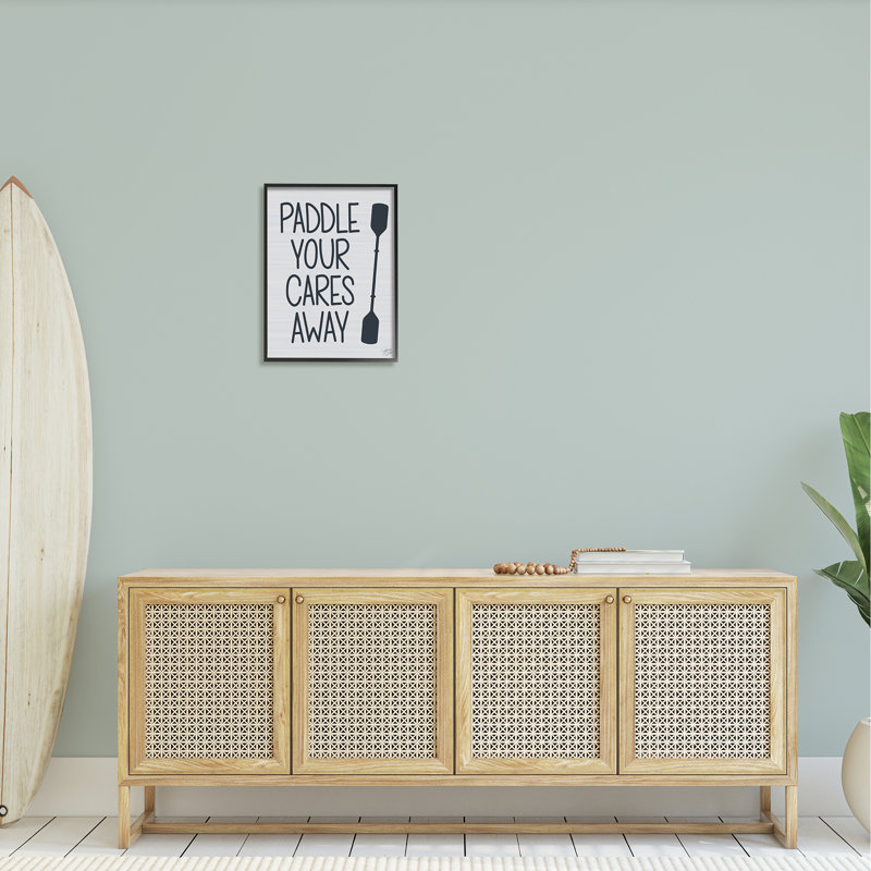 «Paddle Your Cares Away Boating», art de la giclée encadrée par Stephanie Dicks, Giclée encadrée noir minuit