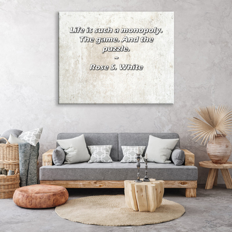 Toile tendue avec châssis Latitude Run® par Rose S. White: «La vie est un monopole. Le jeu. Et le pu