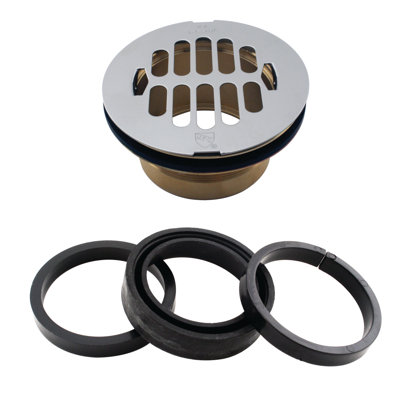 4-1/2" OD Swedge-Lock Shower Drain Body with Grid Cover Plate