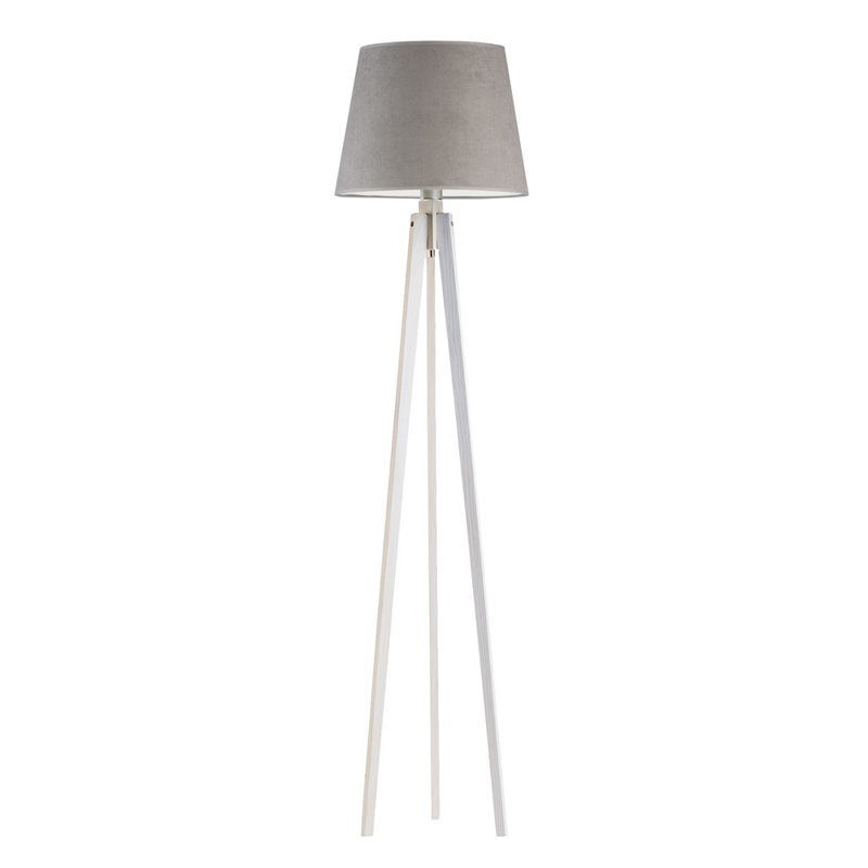 Jamya 158cm Tripod Floor Lamp, Grey/White Inside, White