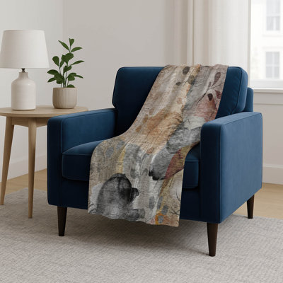 Addison Machine Washable Sherpa ASB832 Floral Throw Blanket