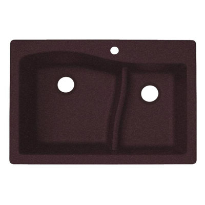 33'' L Double Bowl Granite Kitchen Sink