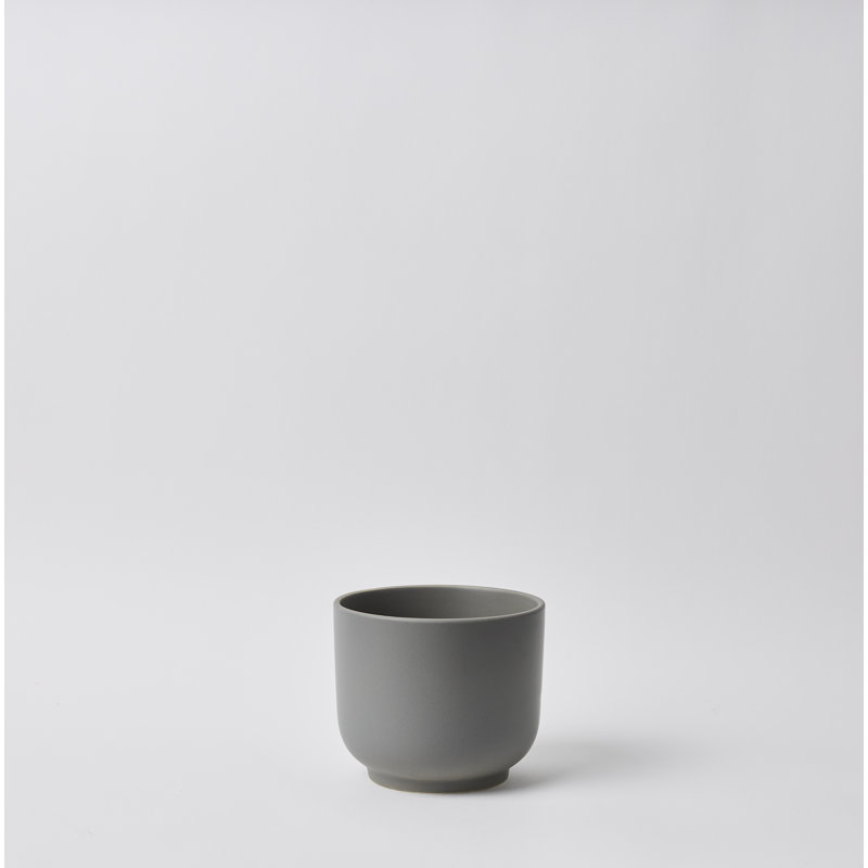 Pot de fleurs en céramique, Gris, H 6 po x l 7,15 po x P 7,15 po