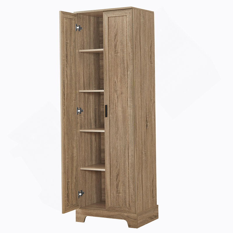 Storage Cabinet With Two Doors For Bathroom, Office, Adjustable Shelf, MDF Board, Brown, Brown