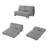 Black and White Modern Minimalist Cotton Linen Sofa Bed with Cushions-1495360144