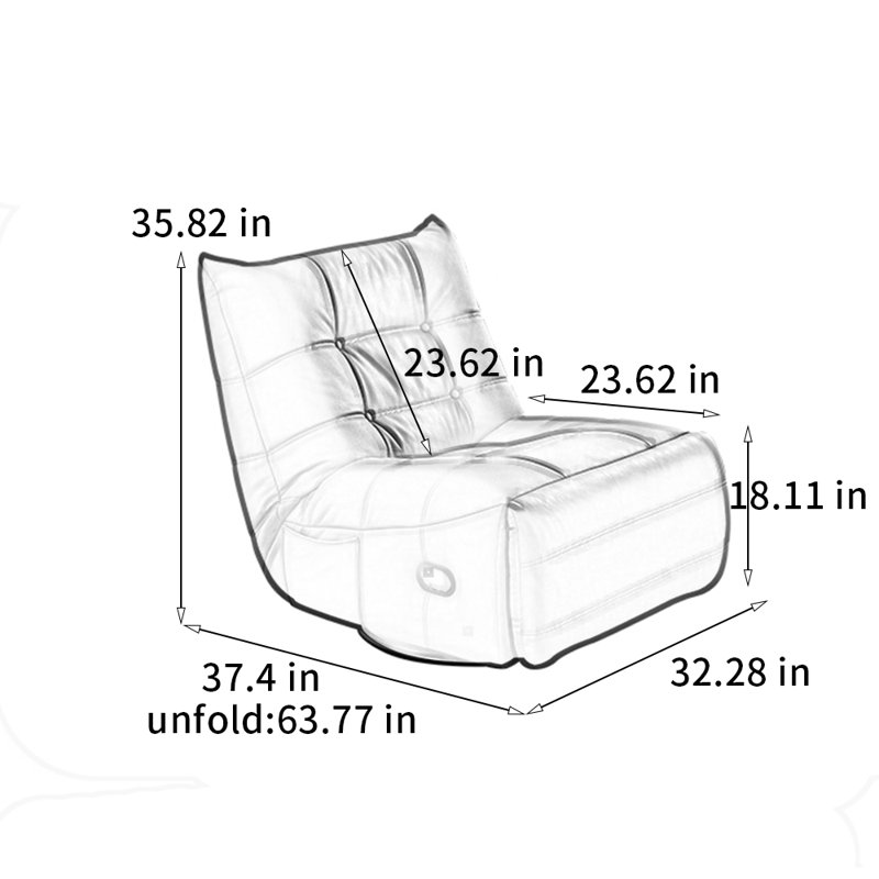 Modern comfortable wear-resistant rocking chair, Orange Leather Match