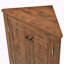 Brown Triangle Corner Storage Cabinet with Adjustable Shelves