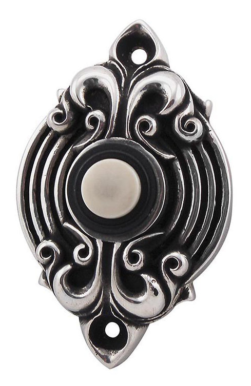 Sforza Push Button Doorbell, Vintage Pewter