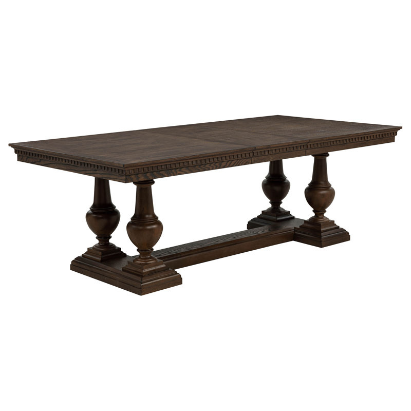 Wandie Rectangular Trestle Dining Table Dark Oak